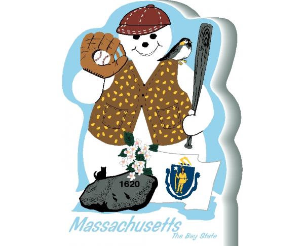 Massachusetts State Snowman handcrafted and made in the USA.