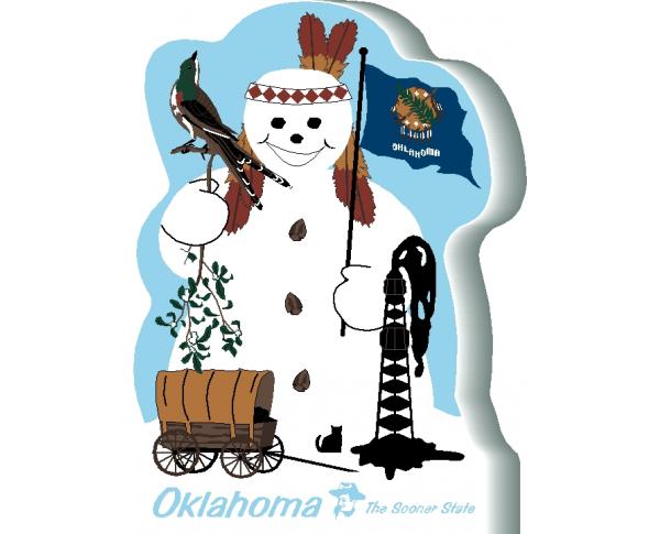 Oklahoma State Snowman handcrafted and made in the USA.