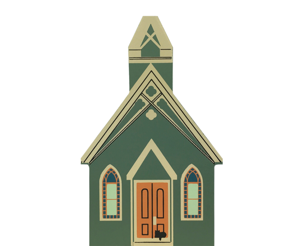 Vintage All Saints Chapel from Series IX handcrafted from 3/4" thick wood by The Cat's Meow Village in the USA