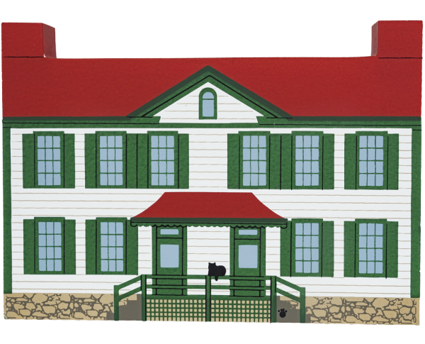 Vintage Becky Thatcher House from Mark Twain's Hannibal Series handcrafted from 3/4" thick wood by The Cat's Meow Village in the USA