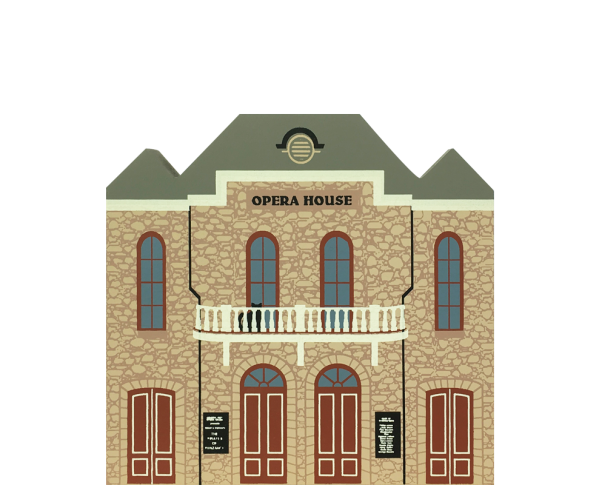 Vintage Central City Opera House from Series IX handcrafted from 3/4" thick wood by The Cat's Meow Village in the USA