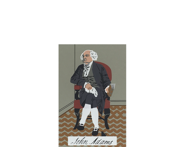 Vintage John Adams from Presidential Portraits Series handcrafted from 3/4" thick wood by The Cat's Meow Village in the USA