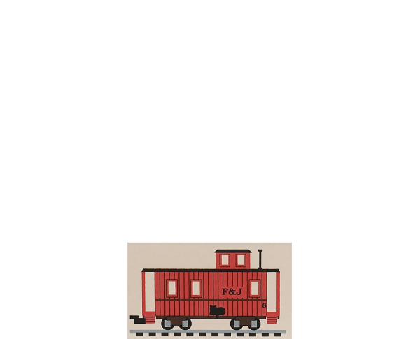 Vintage Little Red Caboose from Accessories handcrafted from 1/2" thick wood by The Cat's Meow Village in the USA