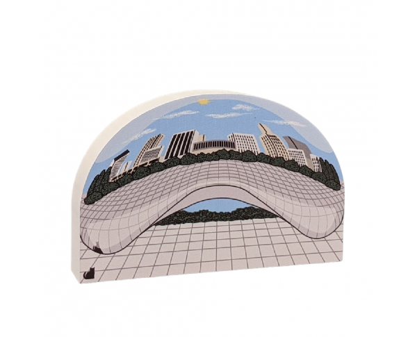Cloud Gate, the Bean, Millennium Park, Chicago, Illinois. Handcrafted in the USA 3/4" thick wood by Cat’s Meow Village.