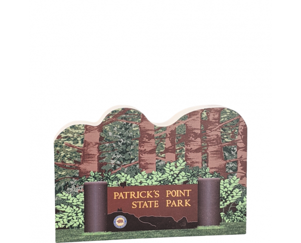 Patrick's Point State Park Sign, Trinidad, California. Handcrafted in the USA by Cat's Meow Village