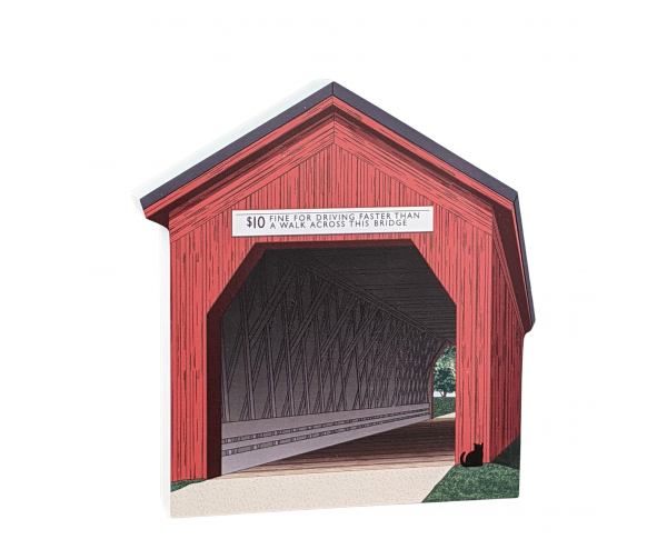 Zumbrota Covered Bridge, Minnesota. Handcrafted in the USA 3/4" thick wood by Cat’s Meow Village.