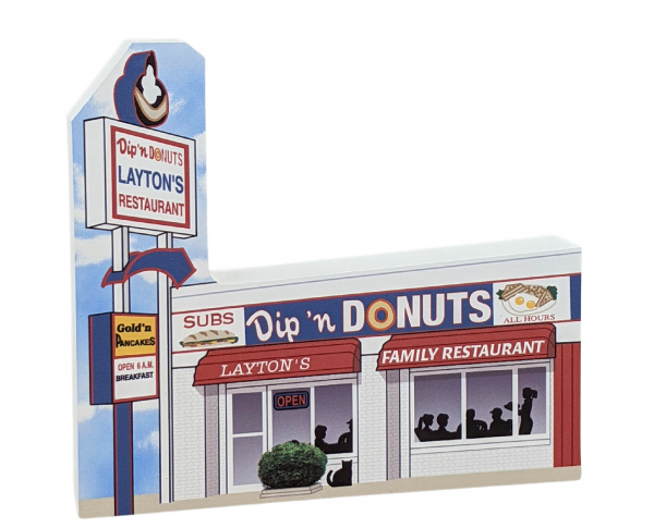 Layton's Dip 'n Donuts, Ocean City, Maryland. Handcrafted in the USA 3/4" thick wood by Cat’s Meow Village.