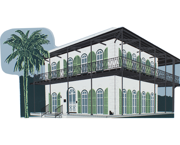 Handcrafted wooden replica of the Hemingway Home & Museum by The Cat's Meow Village