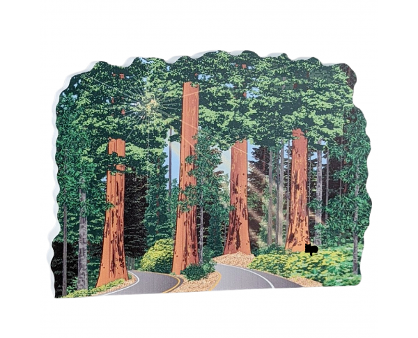 Wooden souvenir of the Four Guardsmen in Sequoia National Park. Handcrafted by The Cat's Meow Village in the USA. 