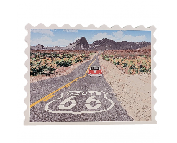Wooden Replica of the Black Mountain Scene, Arizona  (Route 66). Handcrafted by Cats Meow Village in USA