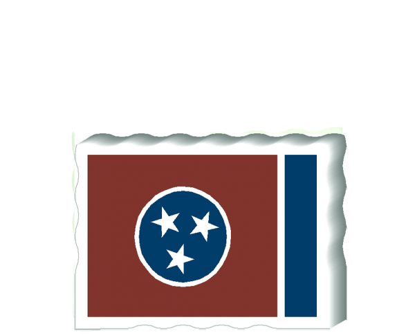 Slightly larger than a deck of cards, this wooden postcard version of the Tennessee flag can fit into any nook around your home or workplace showing off your state pride! Handcrafted in the USA by The Cat's Meow Village.