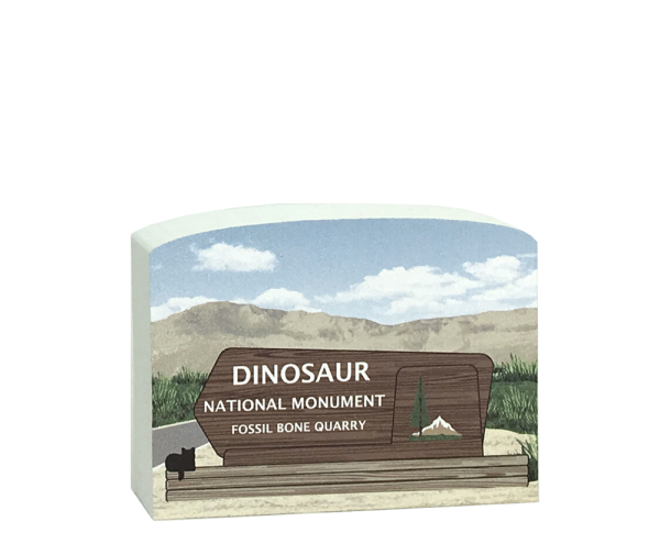 Crafted from 3/4" thick wood, this Dinosaur National Monument park sign keepsake will remind you of that special trip you took. Made in the USA by The Cat's Meow Village.