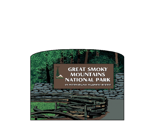 Great Smoky Mountain National Park Sign handcrafted in 3/4" thick wood by The Cat's Meow Village in the USA. 