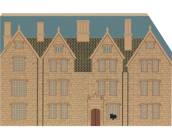Wooden handcrafted keepsake of Country Hotel replica created by The Cat’s Meow Village