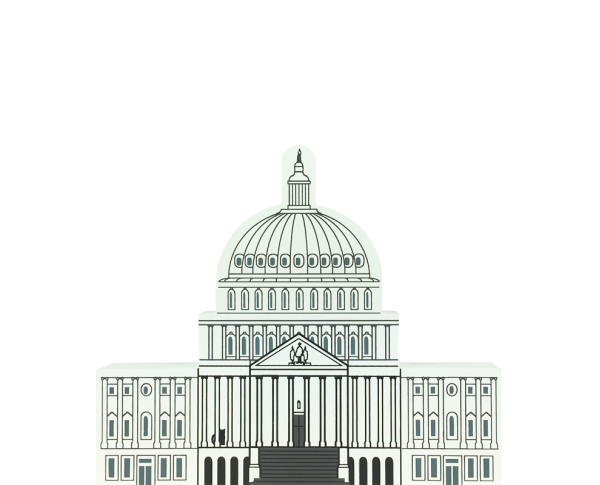 Vintage United States Capital from Washington D.C. Series handcrafted from 3/4" thick wood by The Cat's Meow Village in the USA