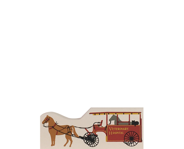 Vintage Veterinary Hospital Wagon from Accessories handcrafted from 1/2" thick wood by The Cat's Meow Village in the USA