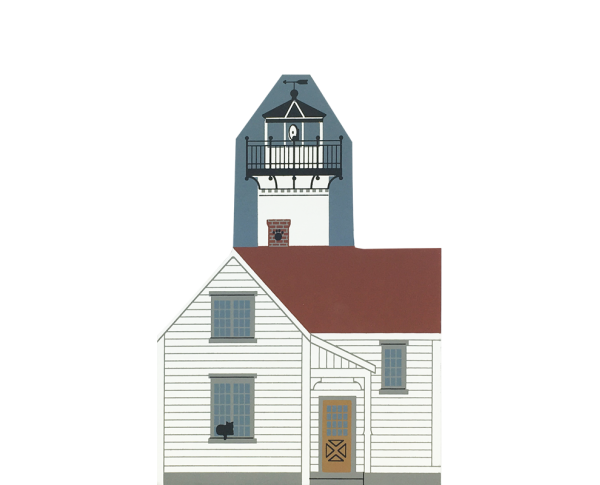 Vintage West Chop Lighthouse from Martha's Vineyard Series handcrafted from 3/4" thick wood by The Cat's Meow Village in the USA