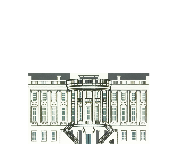 Vintage The White House from Washington D.C. Series handcrafted from 3/4" thick wood by The Cat's Meow Village in the USA