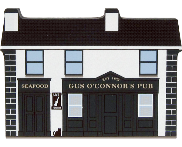 Handcrafted wooden souvenir of Gus O'Connor's Pub, Doolin, County Clare, Ireland by The Cat's Meow Village