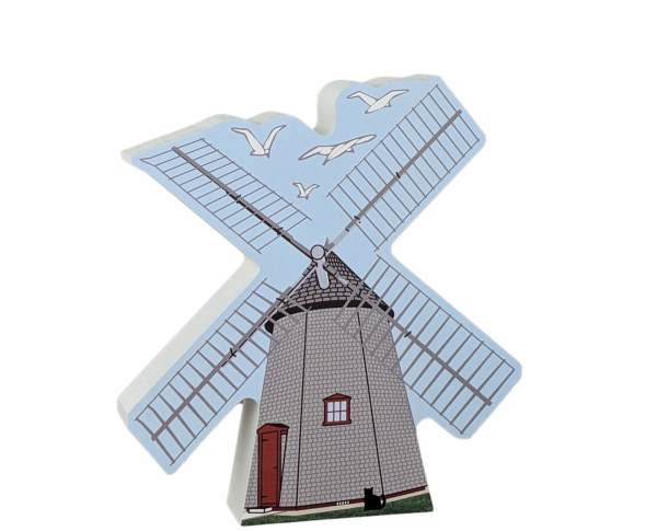 Wooden replica of the windmills of Cape Cod. Handcrafted by The Cat's Meow Village in Wooster, Ohio. 
