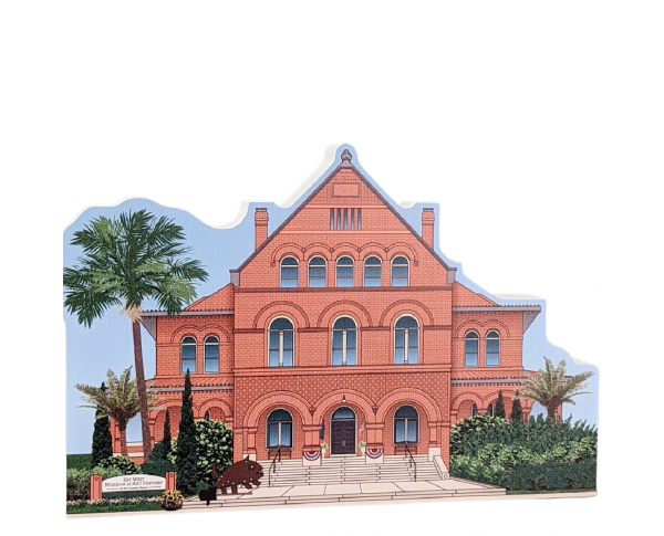 Wooden Replica of Key West Museum of Art & History at the Custom House Key West, Florida. Handcrafted by Cats Meow Village in USA.