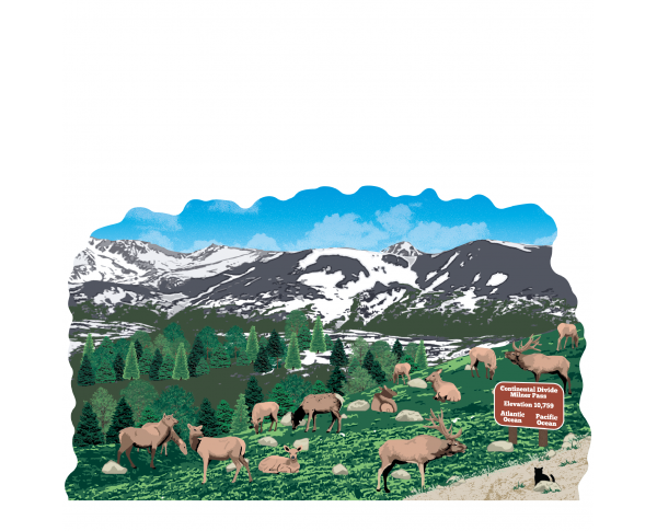 Trail Ridge Road view, Rocky Mountain National Park, Colorado handcrafted in 3/4" thick wood in the USA.
