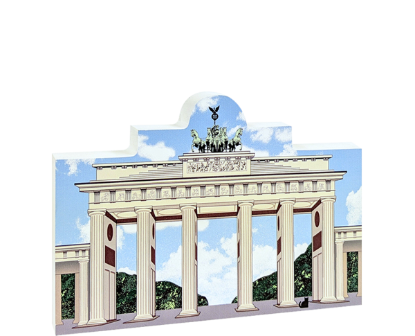 Wooden replica of Brandenburg Gate, Berlin, Germany to add to your home decor. Crafted from 3/4" thick wood by The Cat's Meow Village.