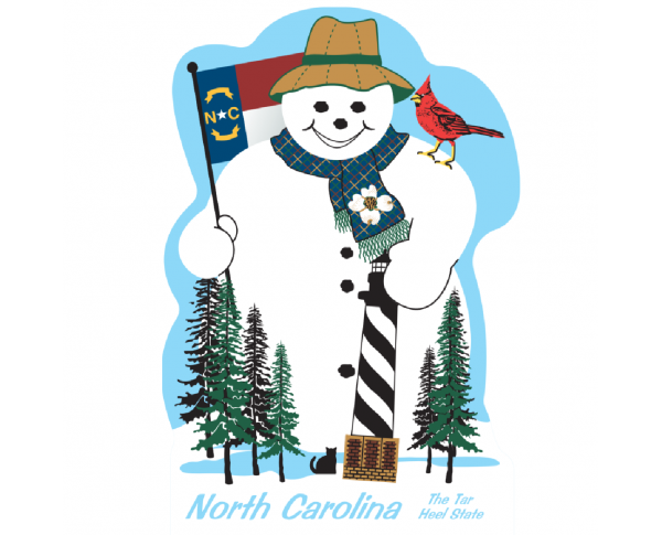 North Carolina State Snowman handcrafted and made in the USA.