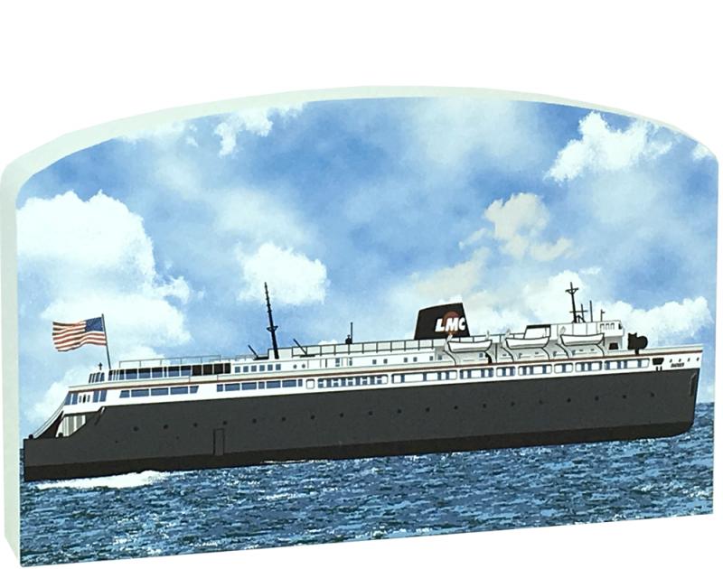 Lake Michigan Ferry Ludington to Wisconsin Badger Steamship Ship Postcard S.S 
